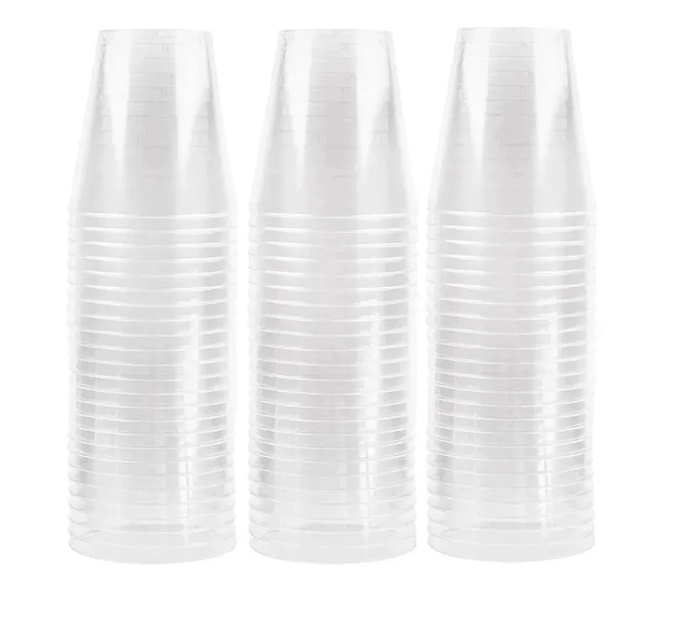 72 PCS Clear Shot Glasses Plastic Disposable Cups Wine Party Catering Bar 2 oz