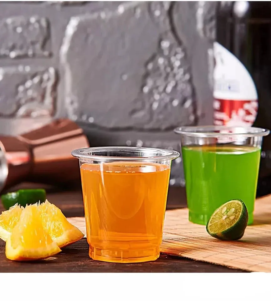 72 PCS Clear Shot Glasses Plastic Disposable Cups Wine Party Catering Bar 2 oz