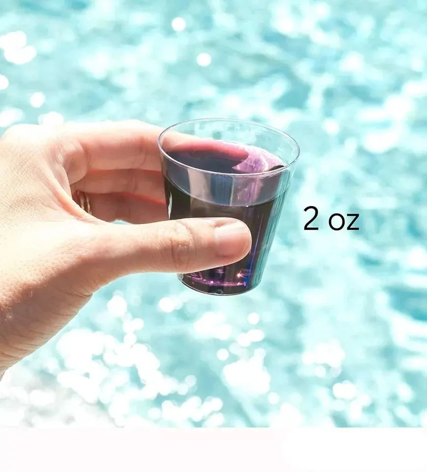 72 PCS Clear Shot Glasses Plastic Disposable Cups Wine Party Catering Bar 2 oz