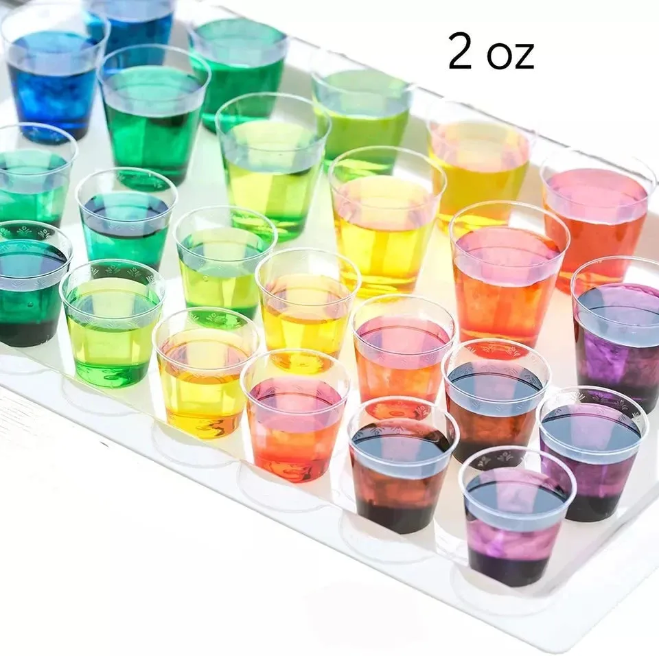 72 PCS Clear Shot Glasses Plastic Disposable Cups Wine Party Catering Bar 2 oz