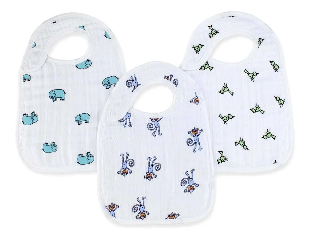 Aden   Anais | 3-Pack Set of Classic Muslin Snap Bib, Assorted Styles