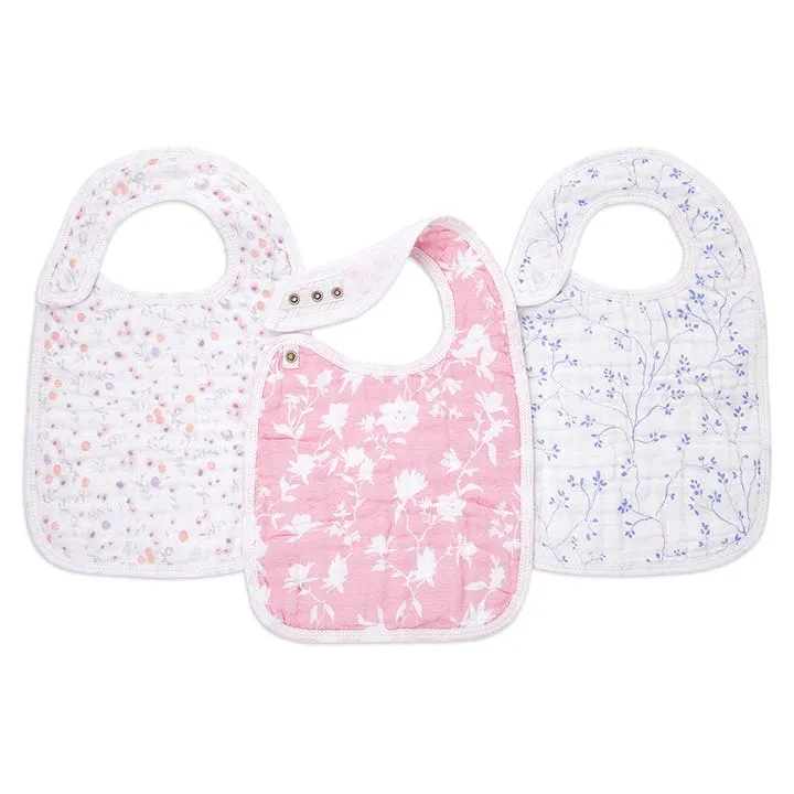 Aden   Anais | 3-Pack Set of Classic Muslin Snap Bib, Assorted Styles
