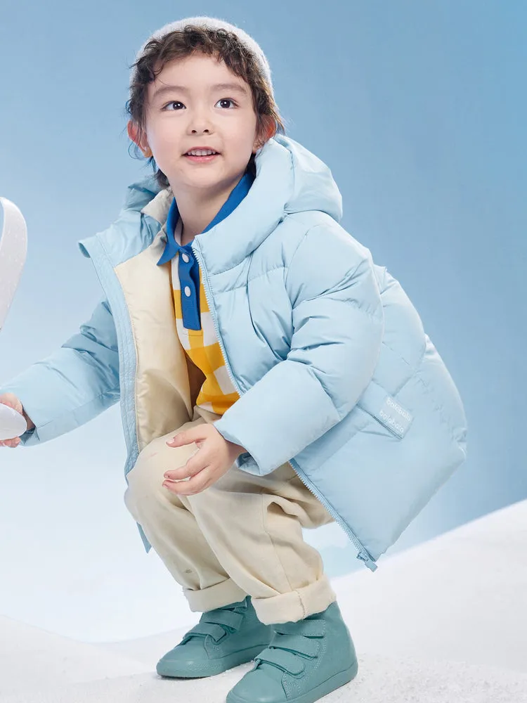 Balabala Kids Zipper Hooded Down Jacket