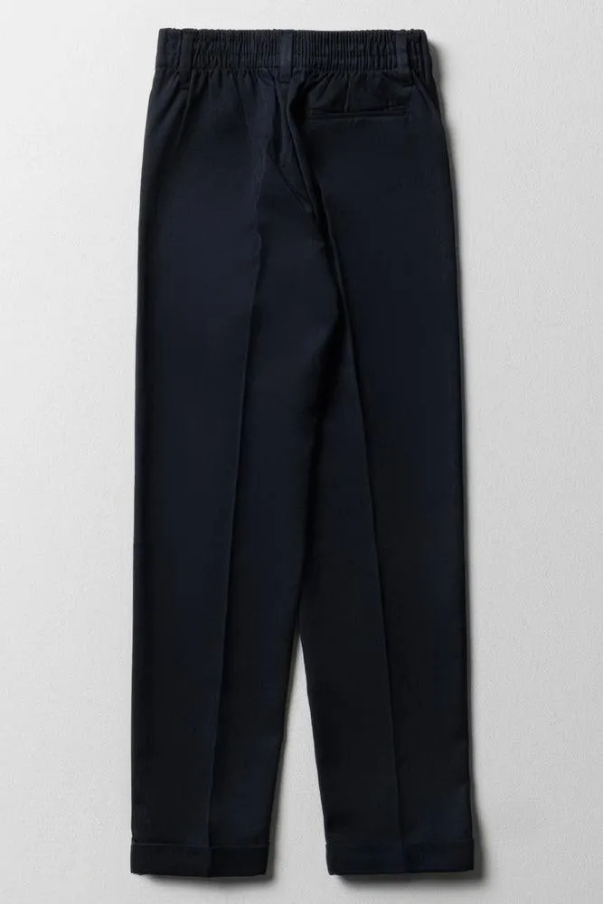 Boys School Turn Up Pants Navy