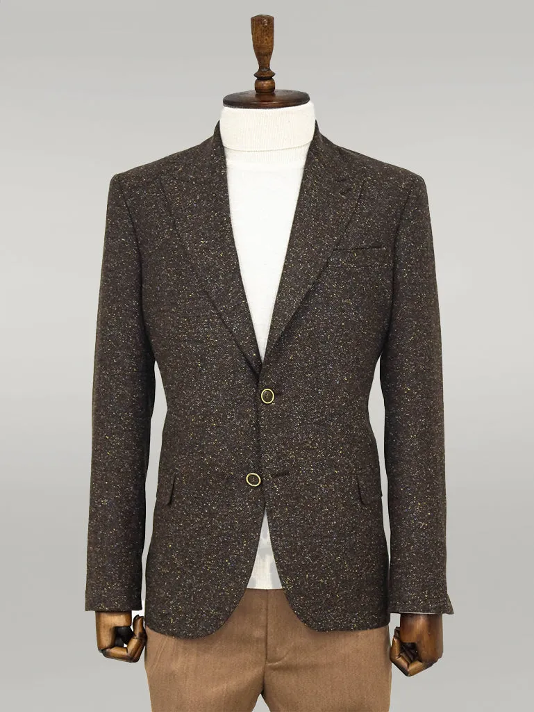 Brown Jacket, Beige Trousers, Blue Shirt, and Paisley Tie - Modern Classic Look  - Wessi