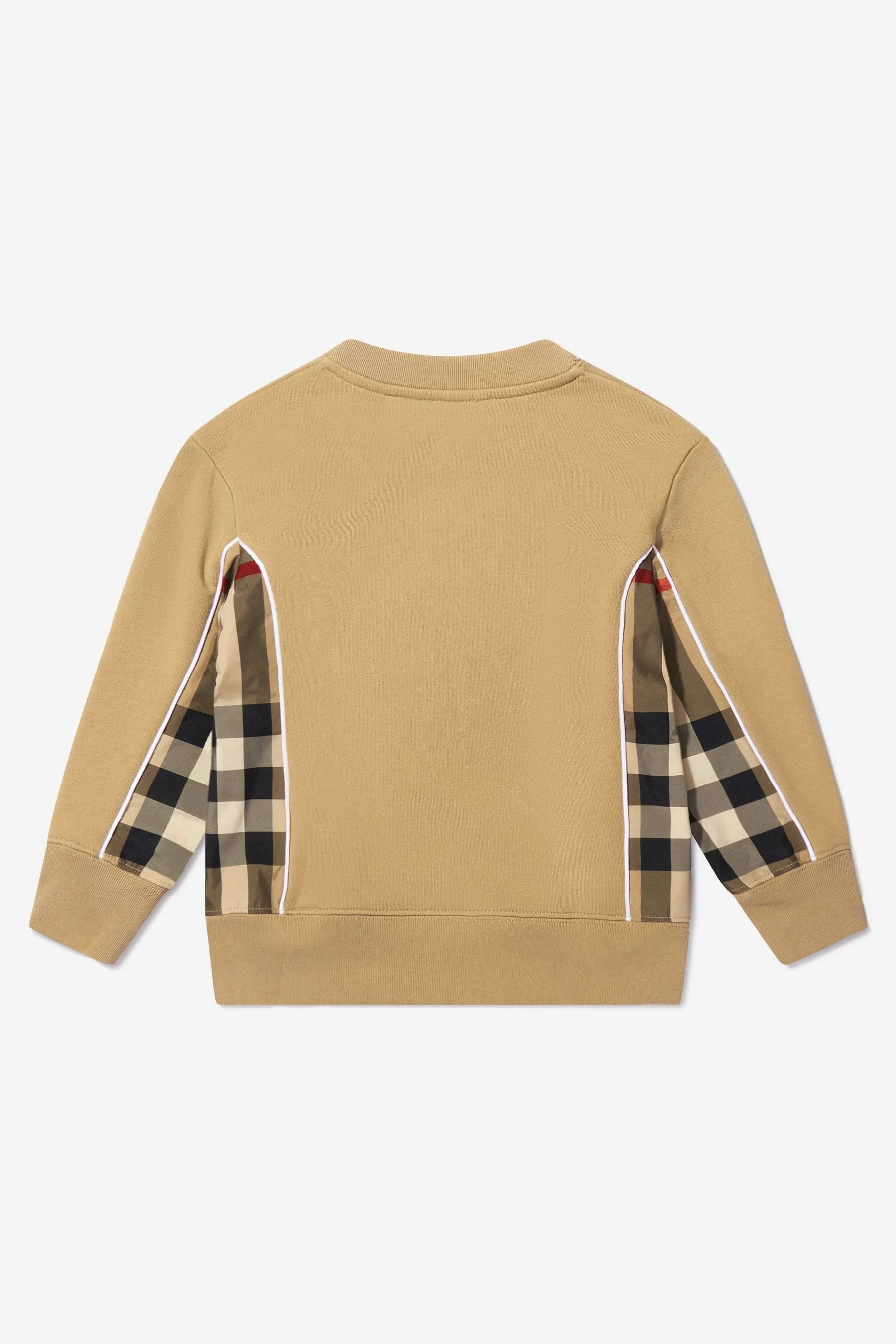 Burberry Boys Cotton Check Panel Sweatshirt