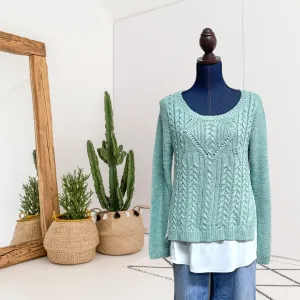 Cable Knit Polyester Hem Sweater
