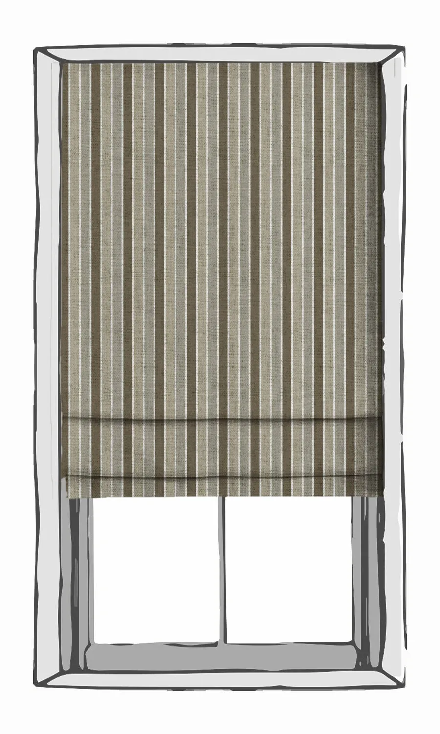 'Caribbean Bone' Striped Patterned Roman Shades (Beige/ Brown)