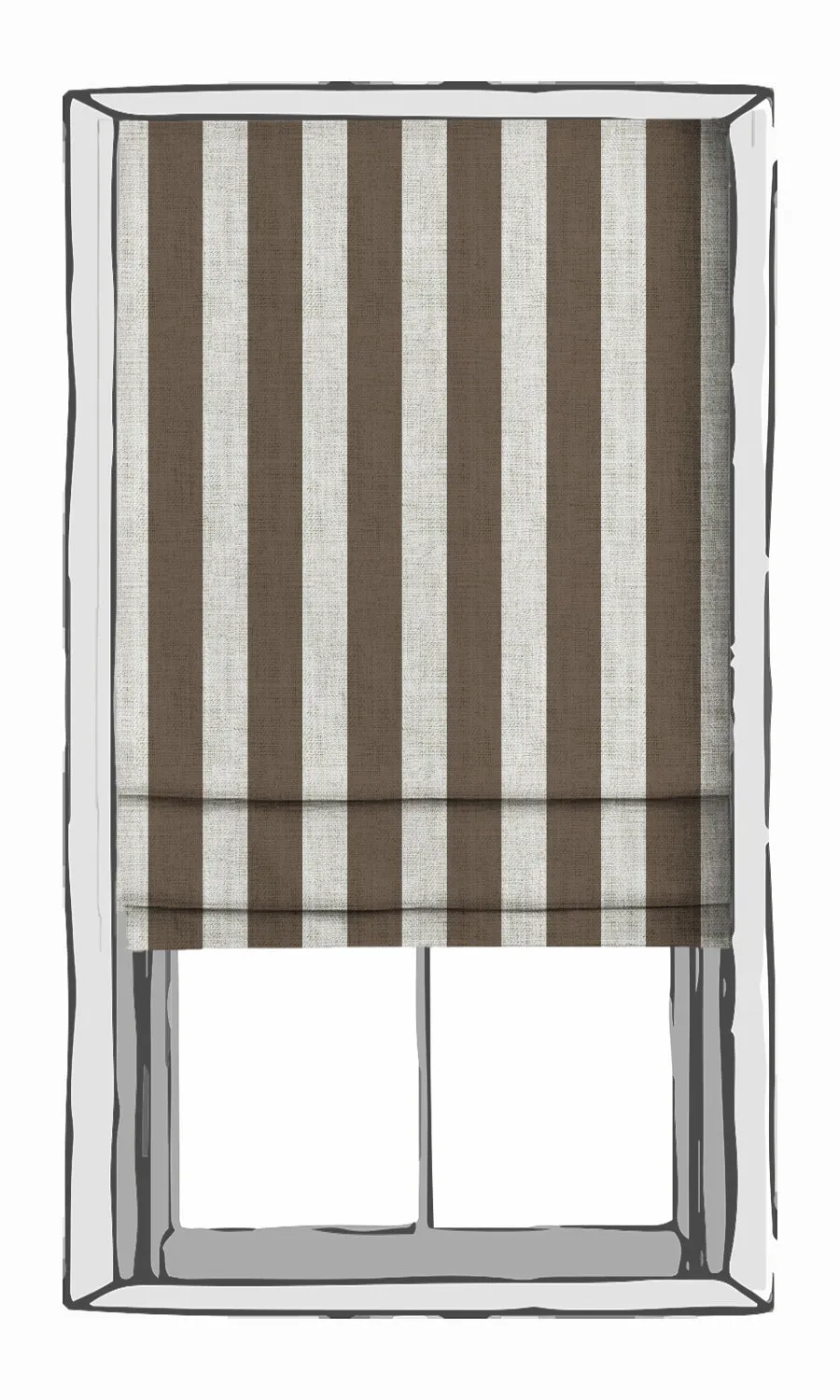 'Cloudless Sky' Geometric Print Roman Shades (Brown/ White)