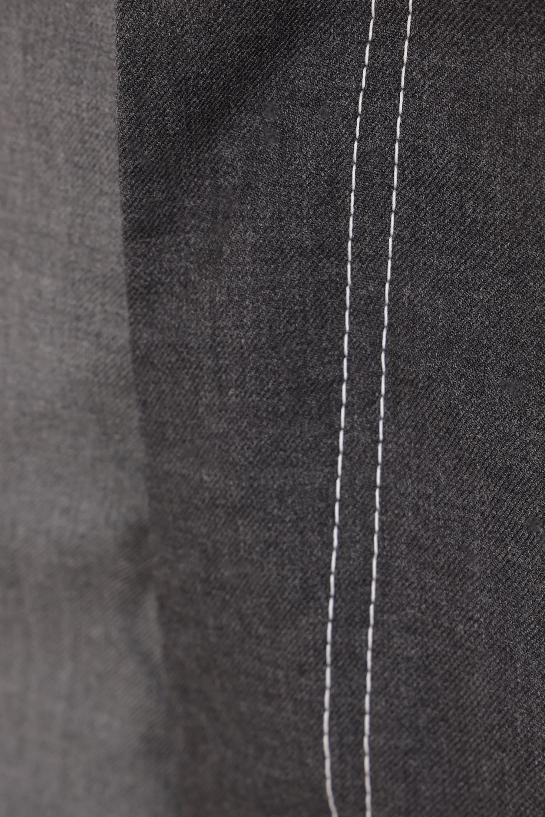 contrast topstitching twill trousers