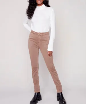 Cuffed Hem Twill Jeans