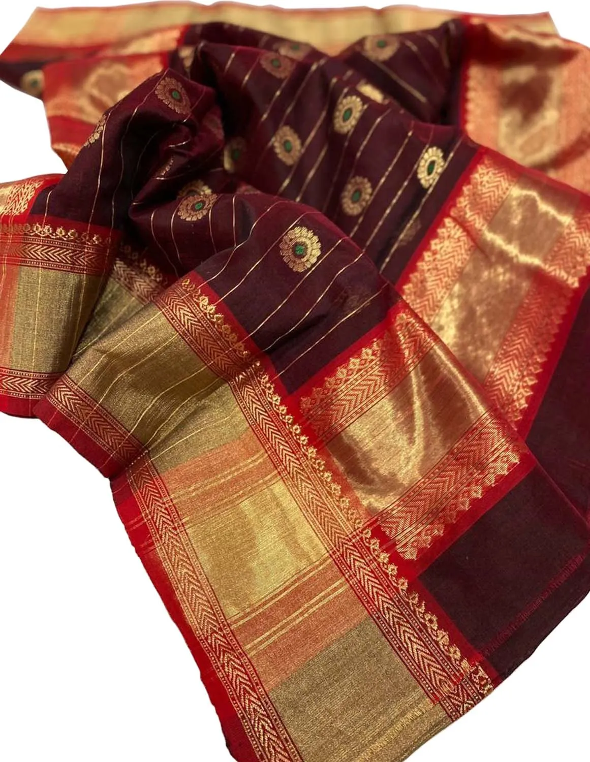 Elegant Maroon Chanderi Silk Saree