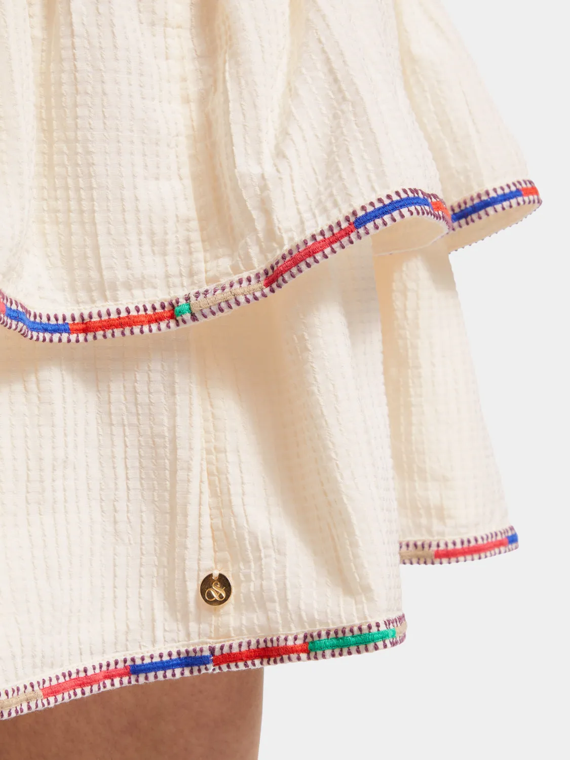 Embroidered mini skirt
