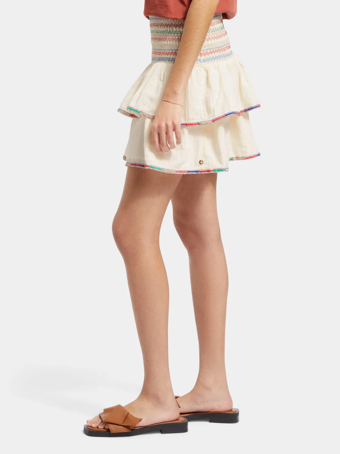 Embroidered mini skirt