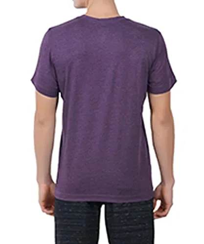 F A S O Mens Organic Cotton V-Neck T-Shirt Maroon