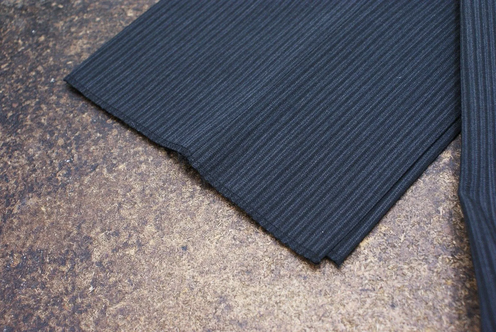 Grey Pinstripe Wool Trousers