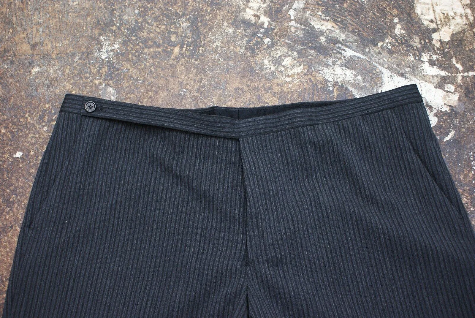 Grey Pinstripe Wool Trousers