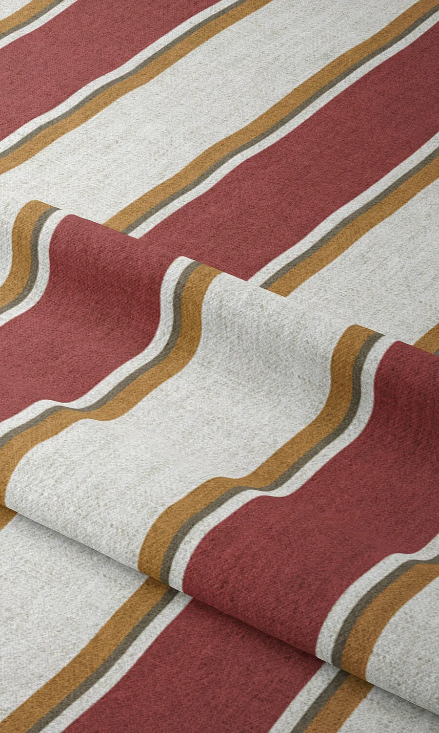'Jeffer Valley' Contemporary Striped Roman Shades (White & Red)