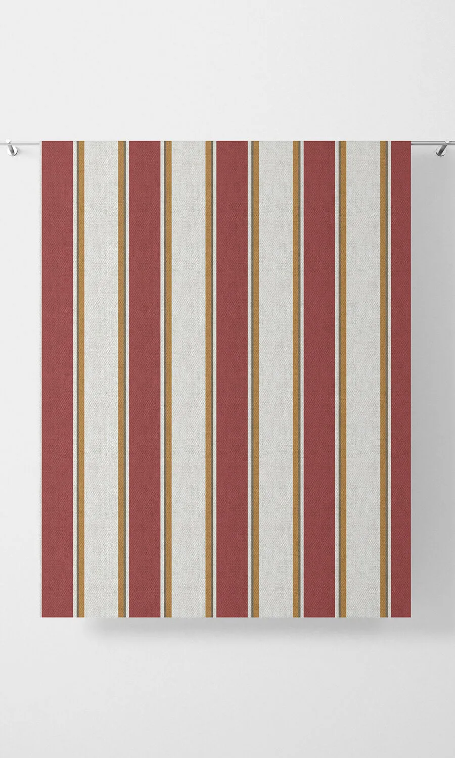 'Jeffer Valley' Contemporary Striped Roman Shades (White & Red)