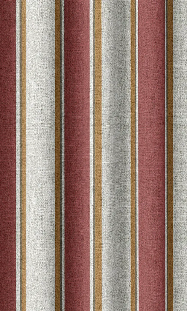 'Jeffer Valley' Contemporary Striped Roman Shades (White & Red)