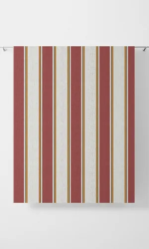 'Jeffer Valley' Contemporary Striped Roman Shades (White & Red)