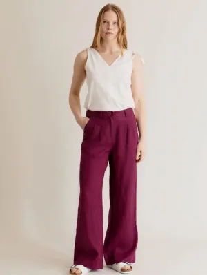 Lion Women's Linen Trousers | Berry
