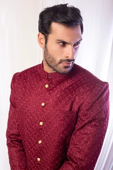 Maroon Elegance Sherwani