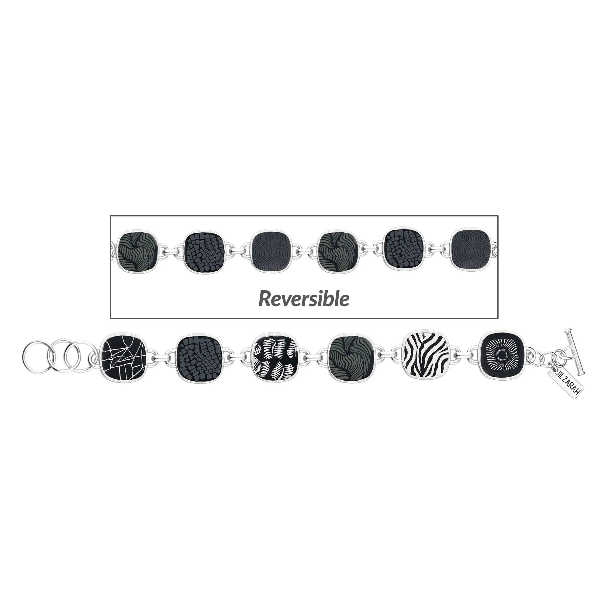 Midnight Palm Reversible Coin Bracelet