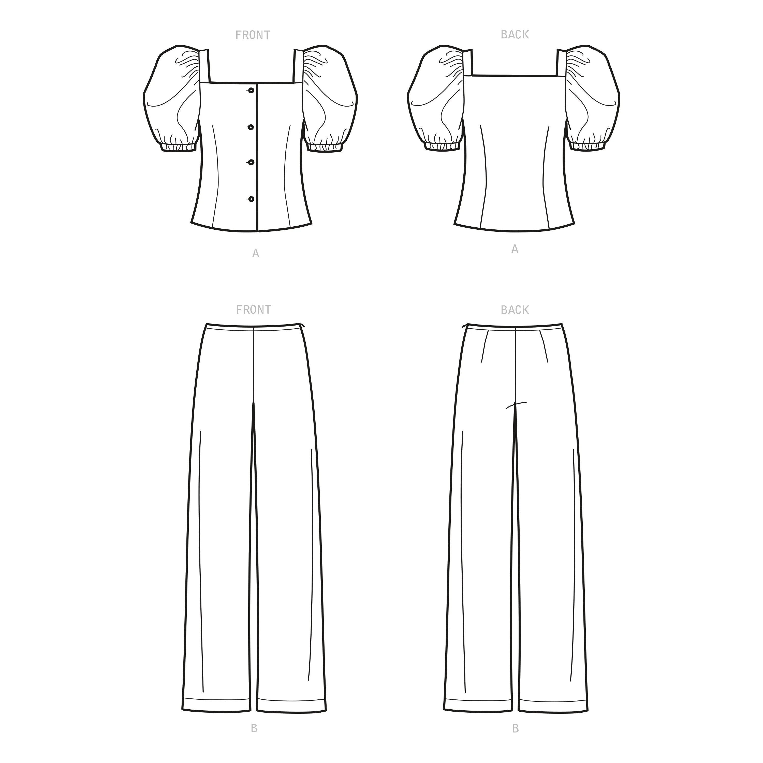 New Look Sewing Pattern 6678 Misses' Top and Trousers