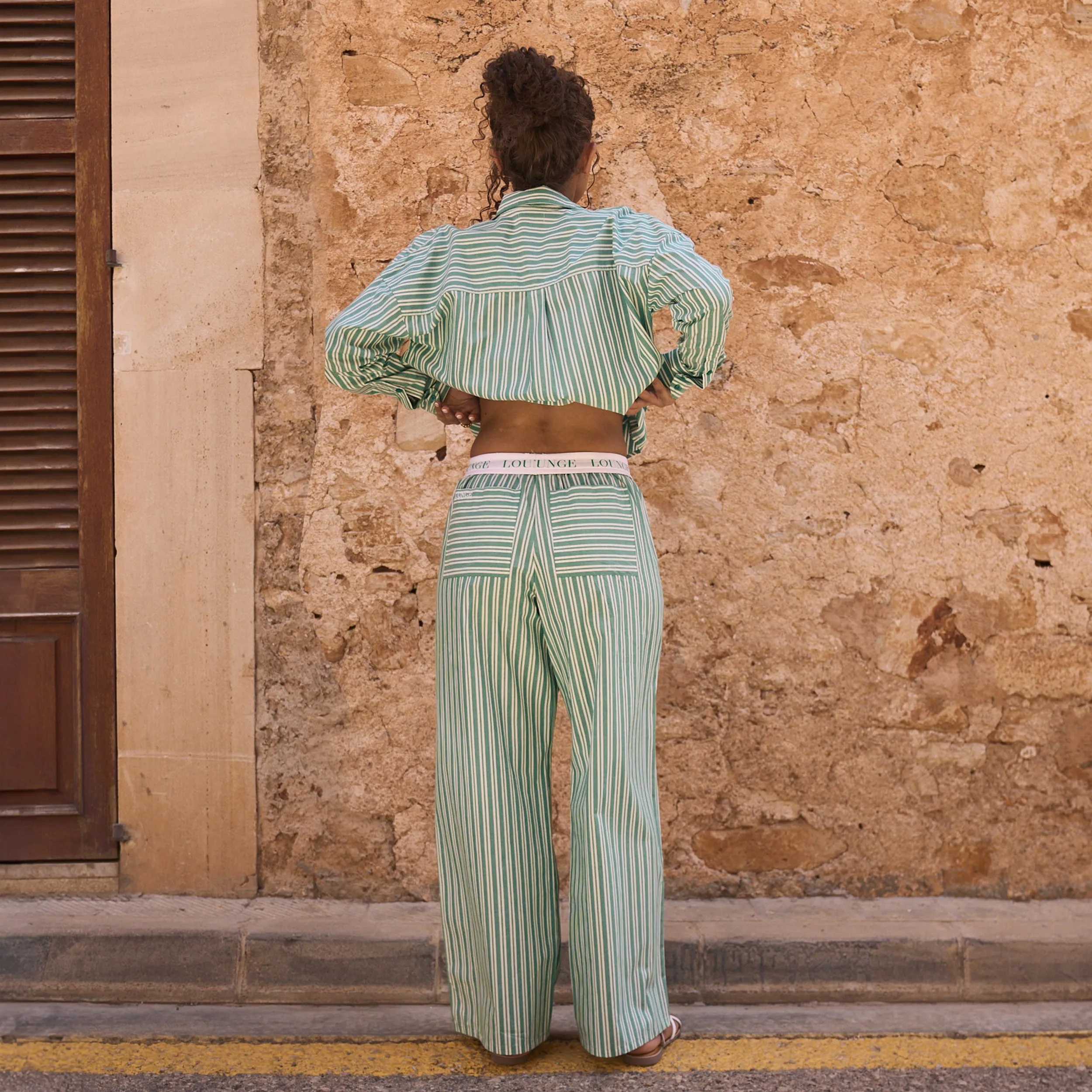Pinstripe Trousers - Green