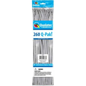 Qualatex 260 Q-Pak Gray Latex Balloon (50/Pk)