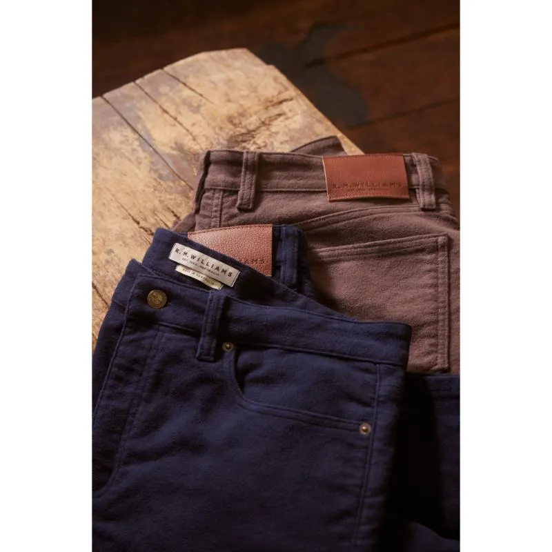 R.M.Williams Ramco Sueded Moleskin Mens Jeans - Taupe