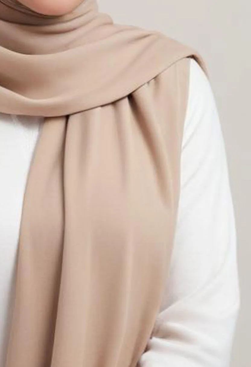 Sandy Beige Pleated Hijab