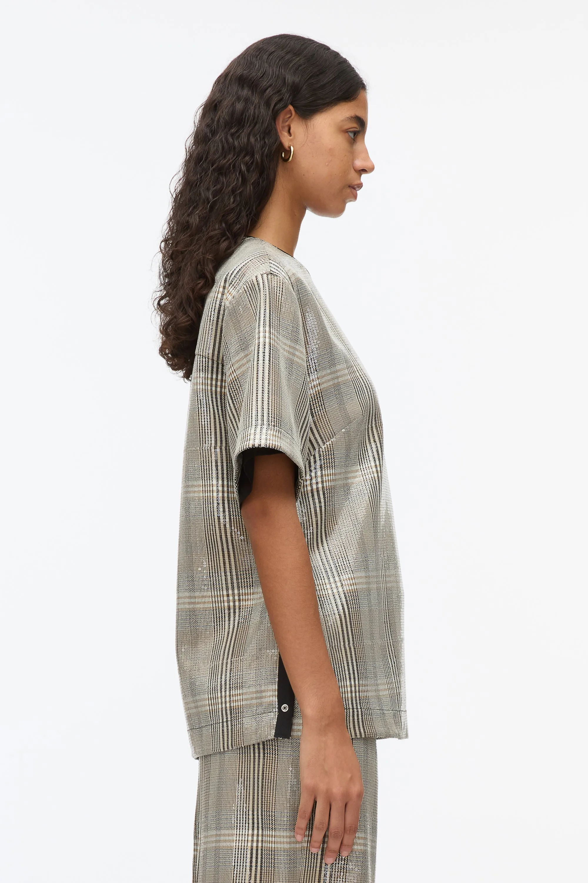 Sequin Plaid Tee