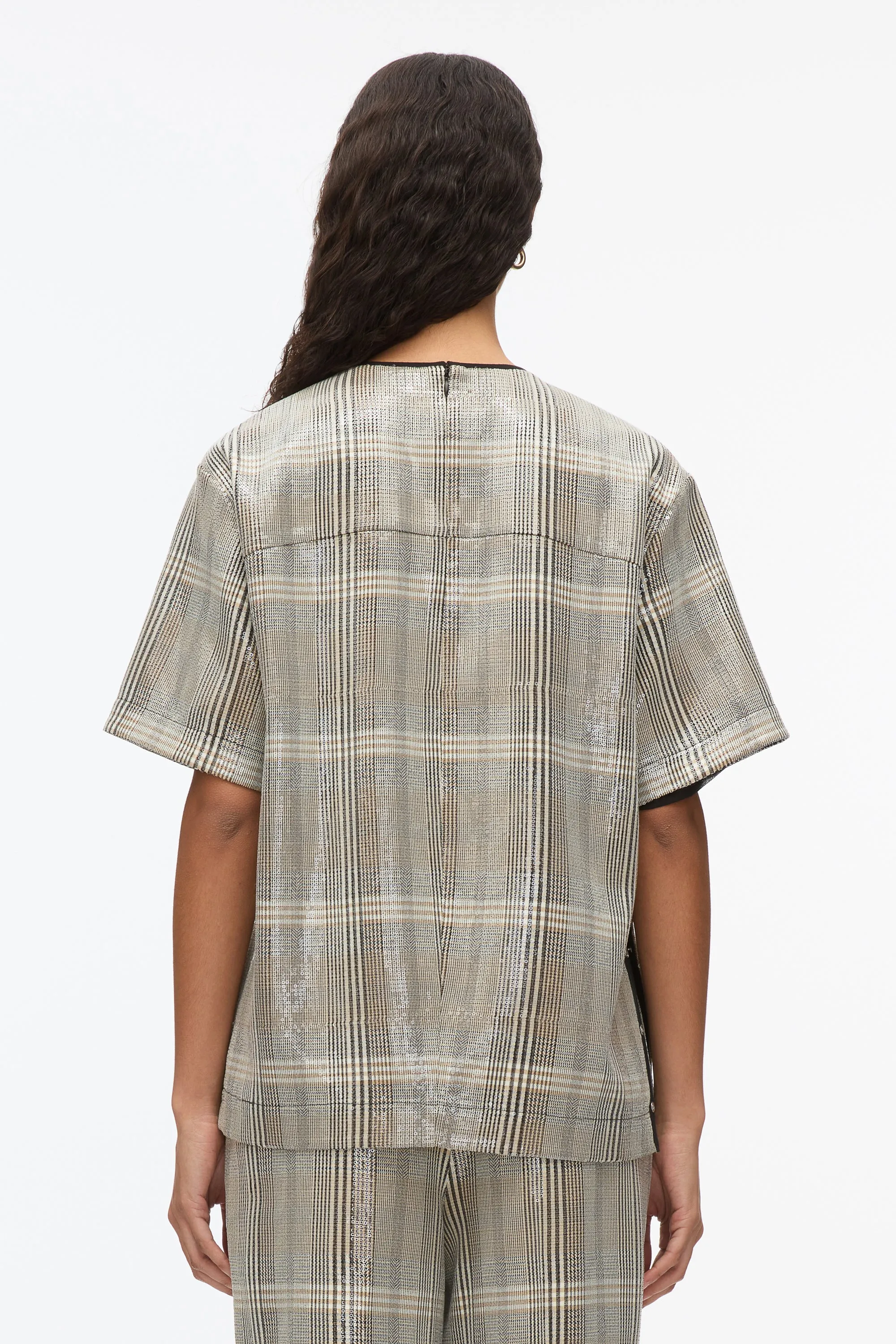 Sequin Plaid Tee