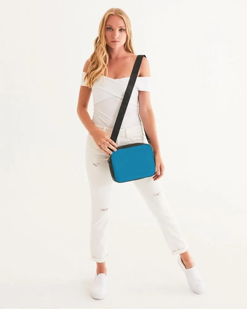 Shaded Cyan Crossbody Bag | C100M0Y0K30
