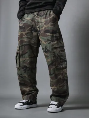 Skater Fit Camouflage Printed Cargo Pant