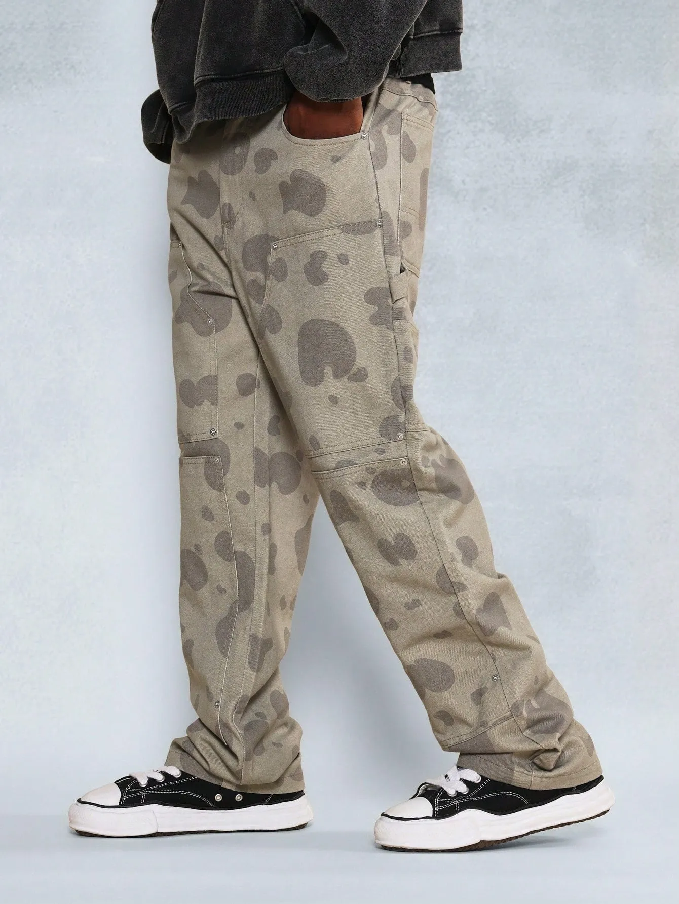 Straight Fit Printed Carpenter Jean