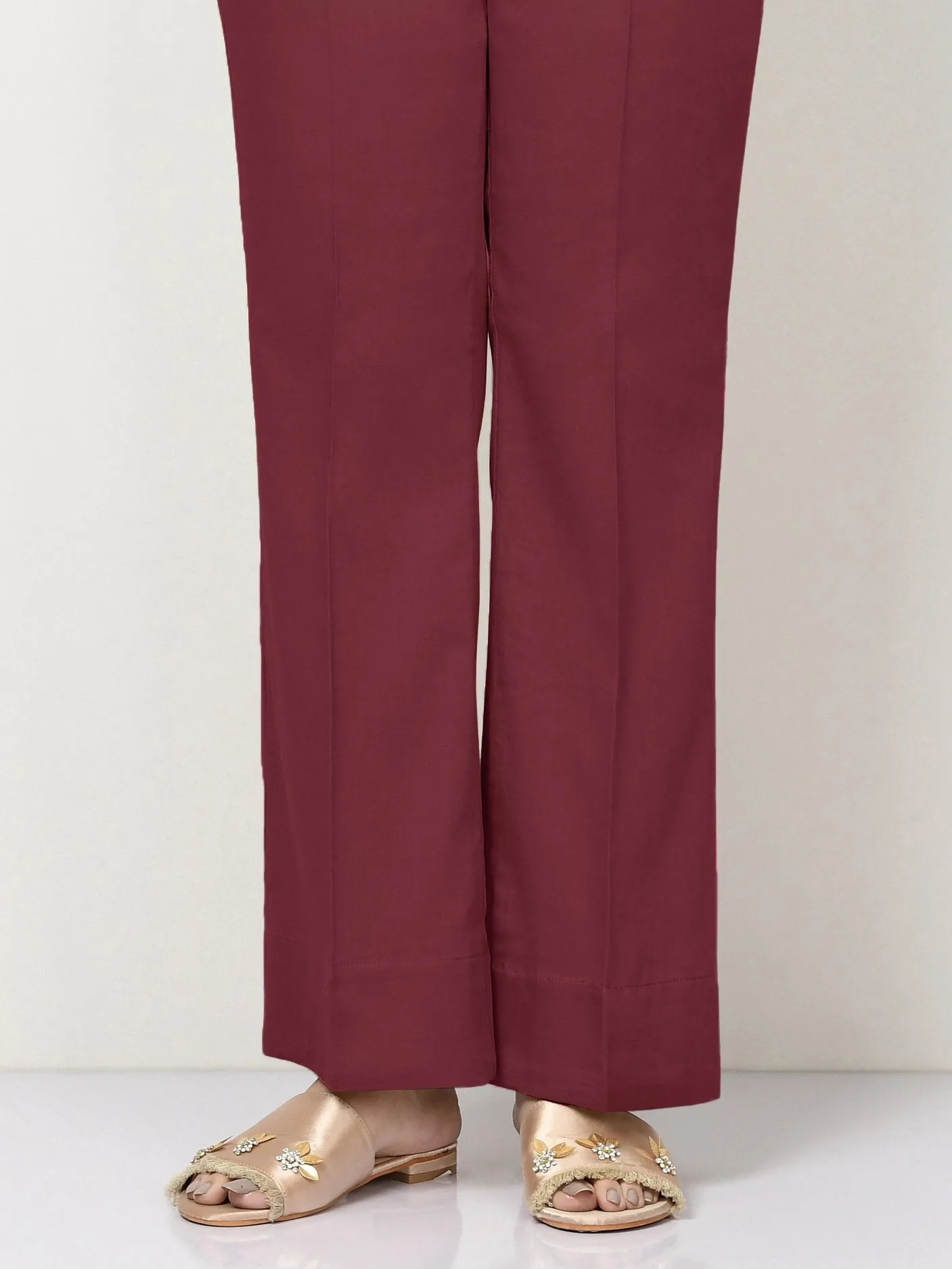 Unstitched Cambric Trouser -Maroon