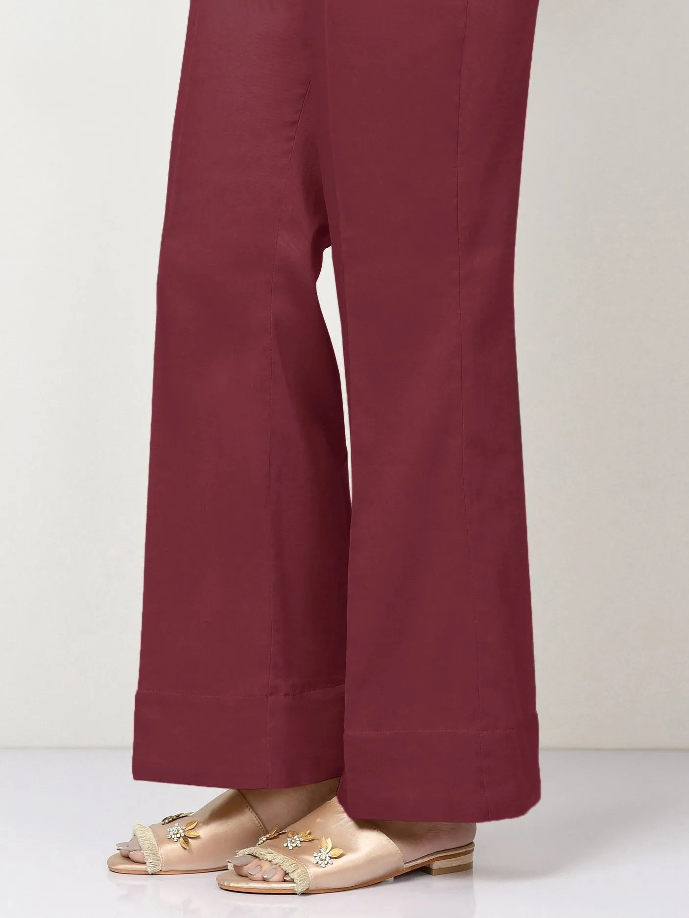 Unstitched Cambric Trouser -Maroon