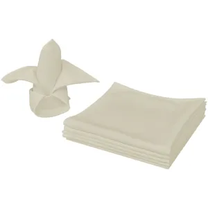 vidaXL Dinner Napkins 10 pcs Cream 50x50 cm