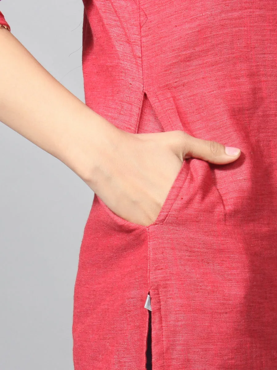 Women Maroon Solid Kurta Pant Dupatta