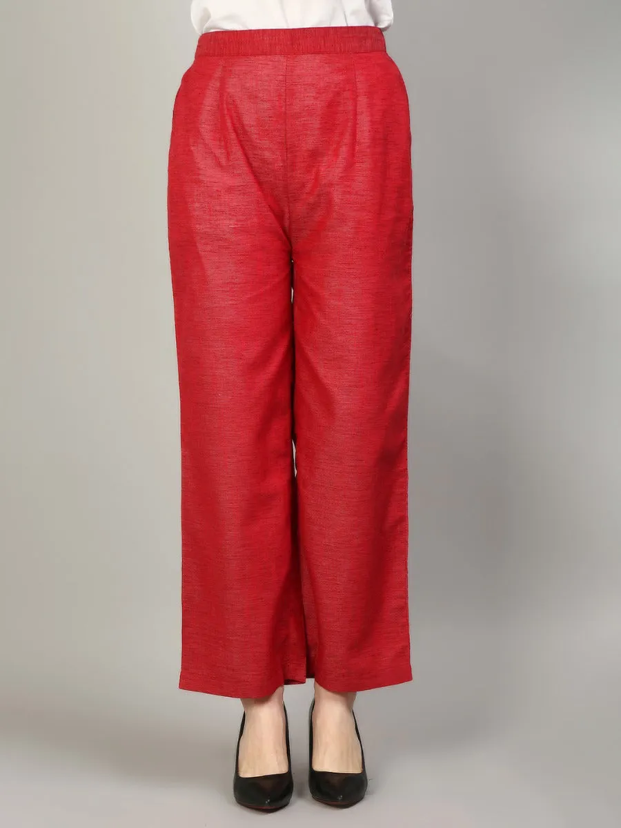 Women Maroon Solid Kurta Pant Dupatta