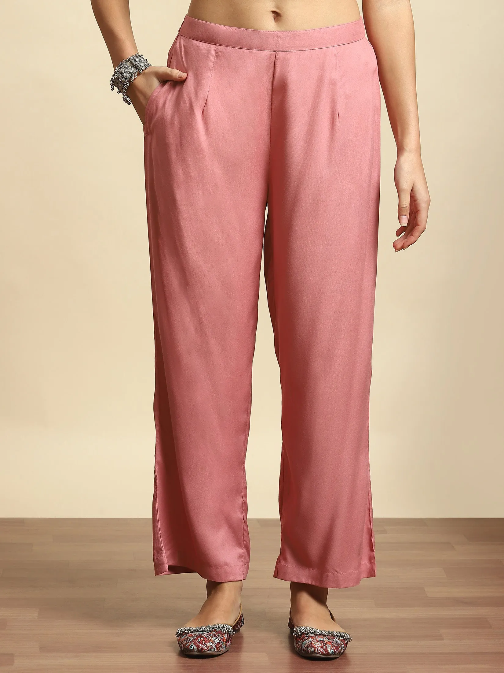 Women Pink Floral Kurta Comfort Pant Dupatta