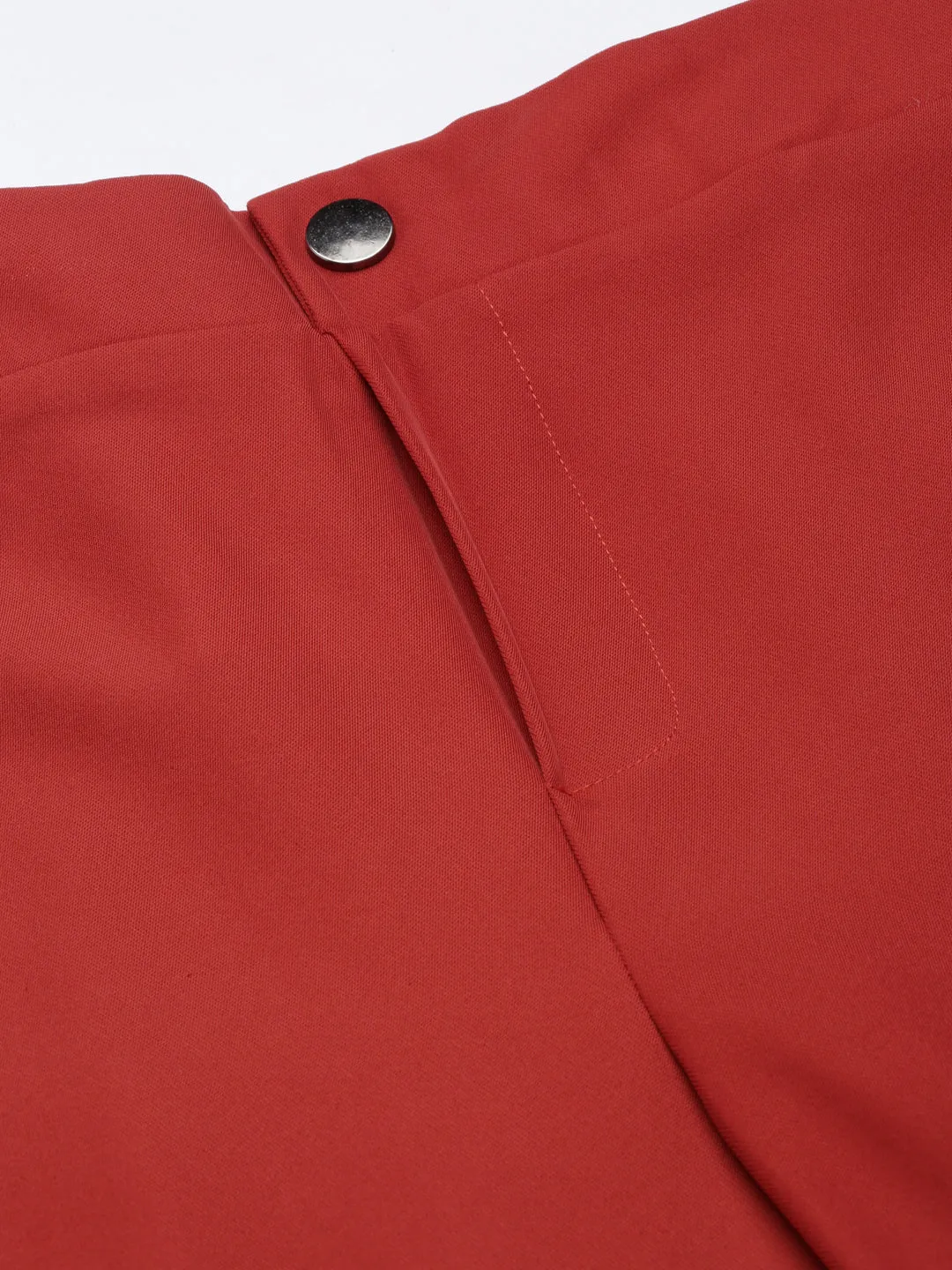Women Rust Solid Trouser